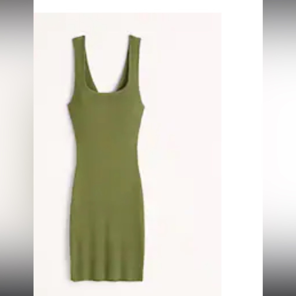 Abercrombie green knit midi dress